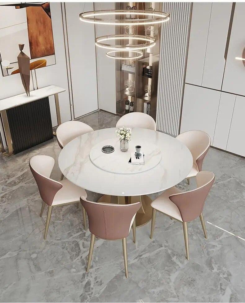 Lixra Sleek And Chic Round Dining Table Set