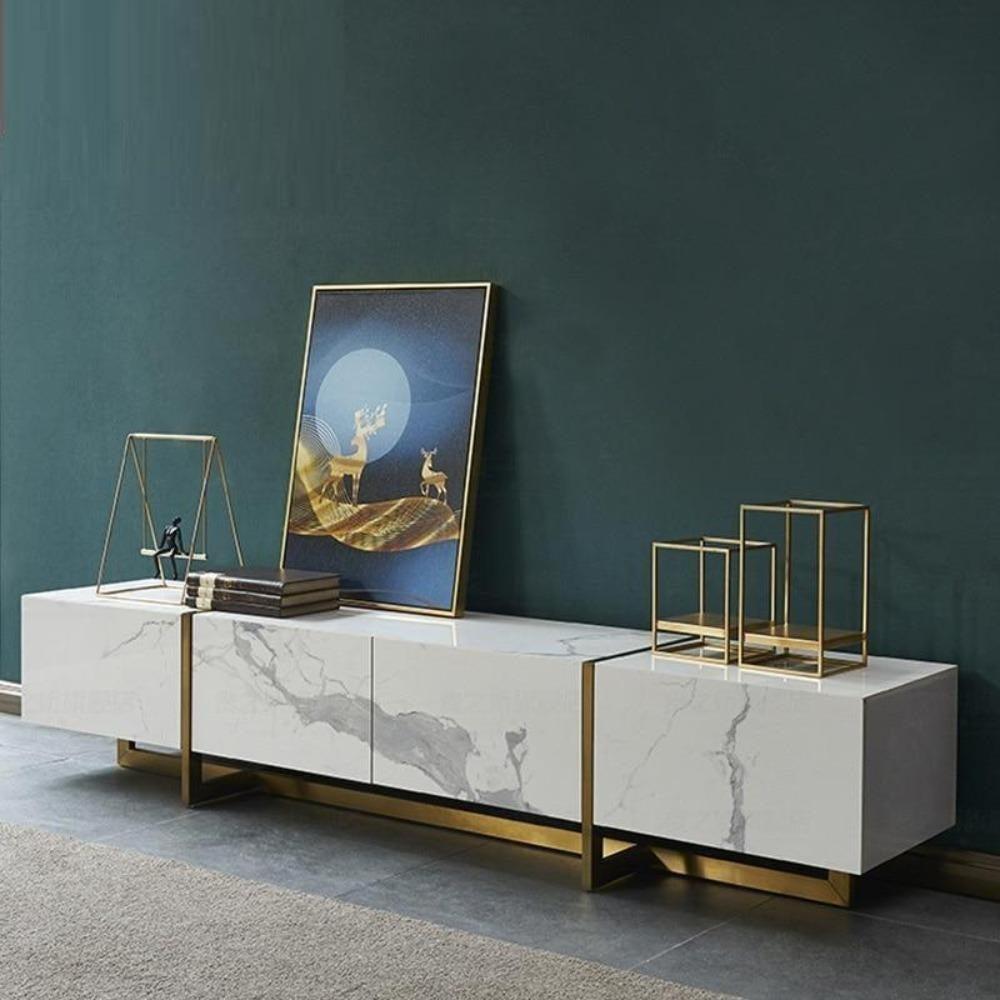Lixra Sleek Modern Marble TV Stand