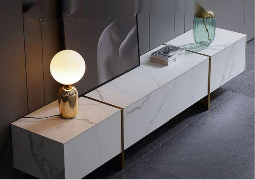 Lixra Sleek Modern Marble TV Stand