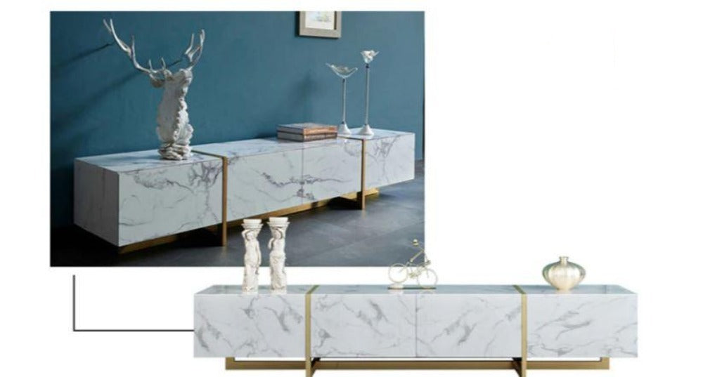 Lixra Sleek Modern Marble TV Stand