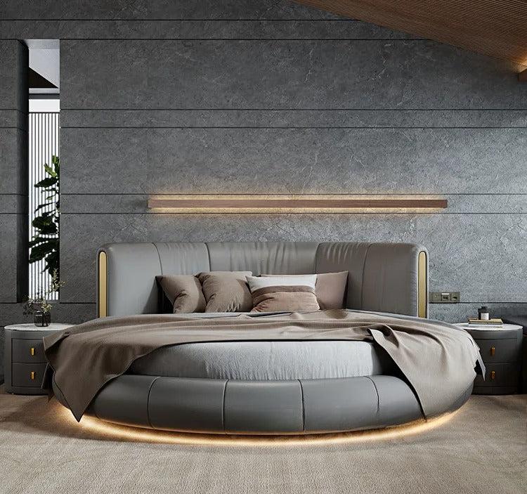 lixra Smooth Grain Italian Modern Round Bed