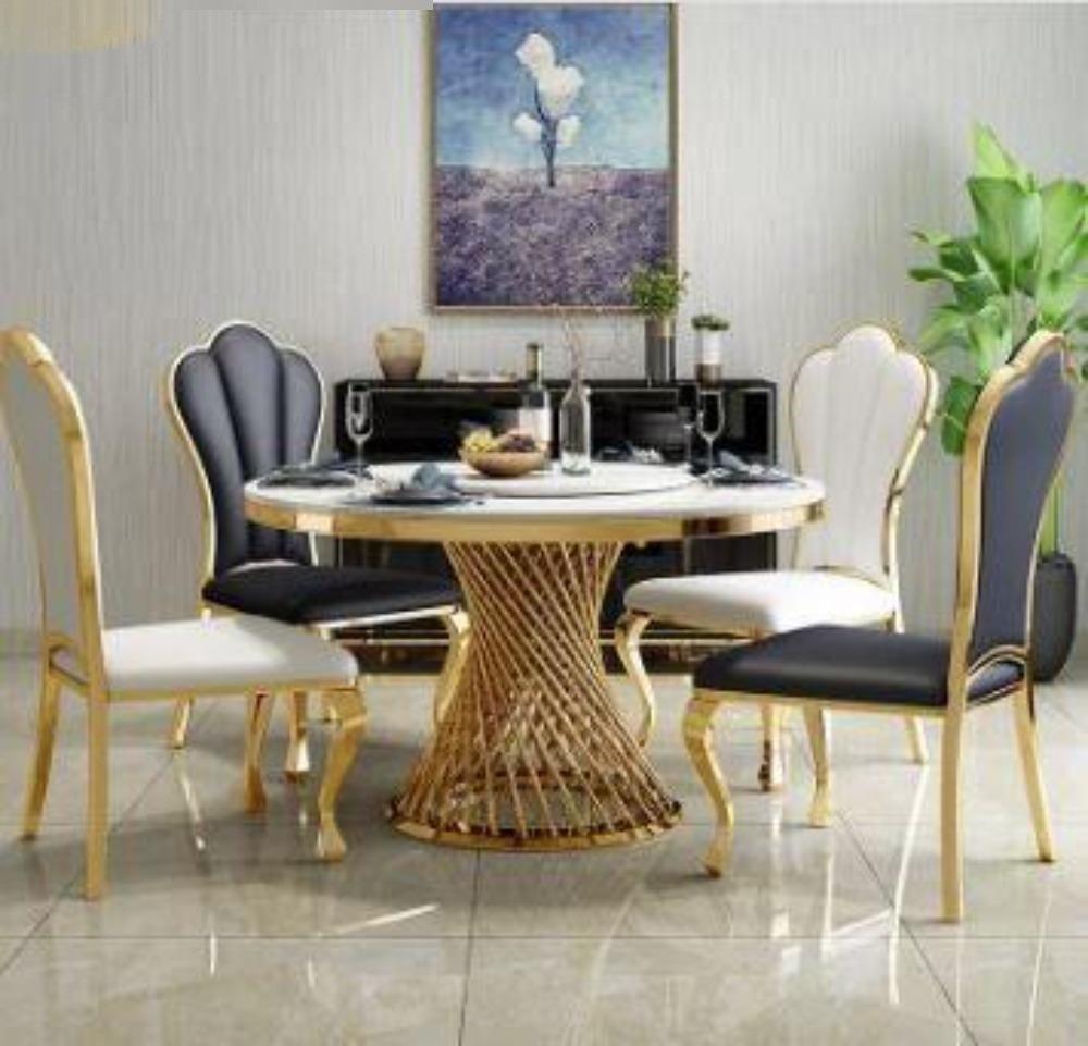 lixra Solace Round Marble-Top Dining Table