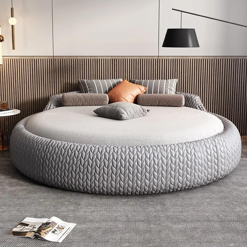 Lixra Sophisticated Designed Leather Round Bed