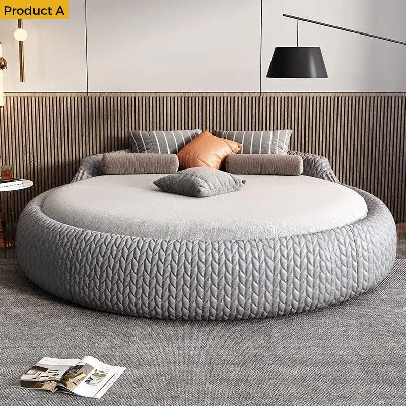 Lixra Sophisticated Designed Leather Round Bed