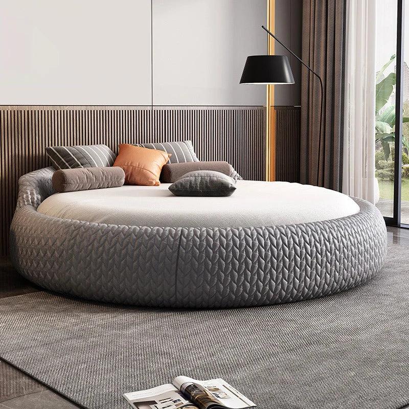 Lixra Sophisticated Designed Leather Round Bed