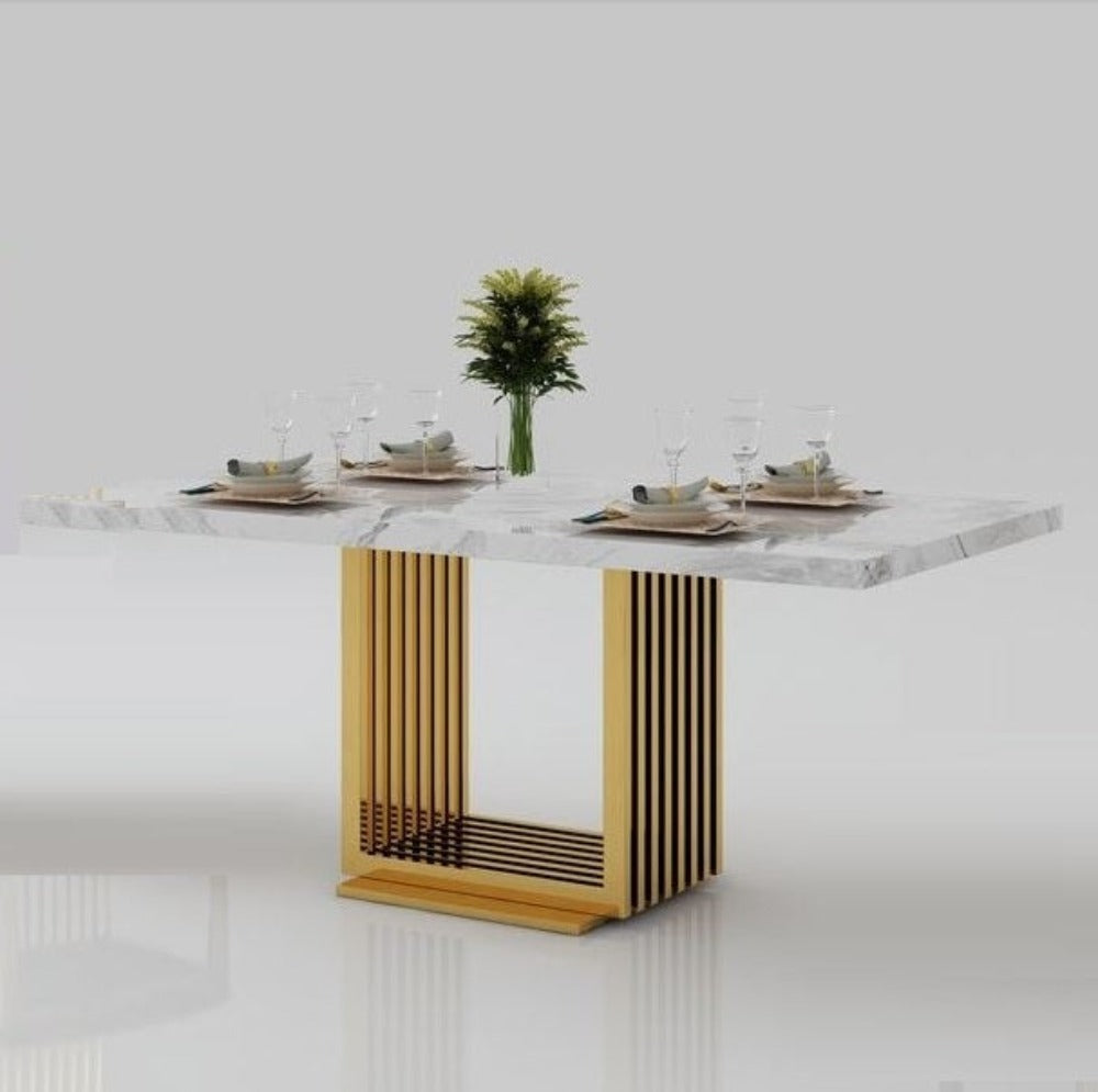lixra Sophisticated Designed Marble Dining Table