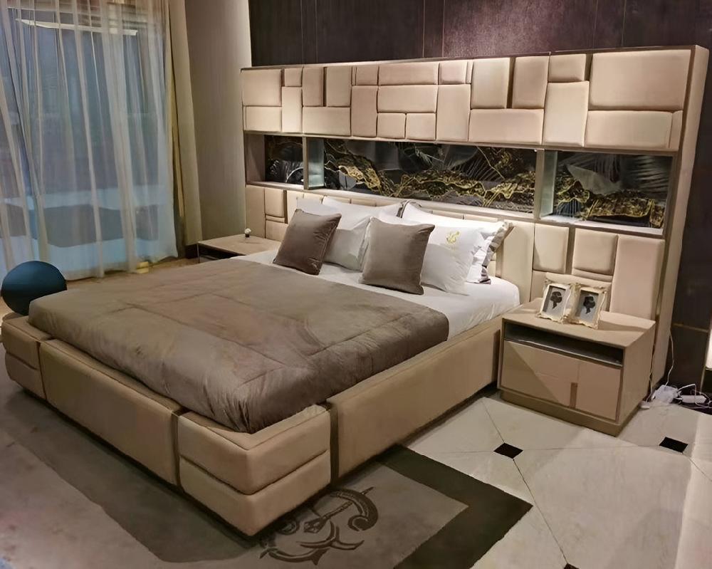 Lixra Splendid Design Rectangular Leather Bed