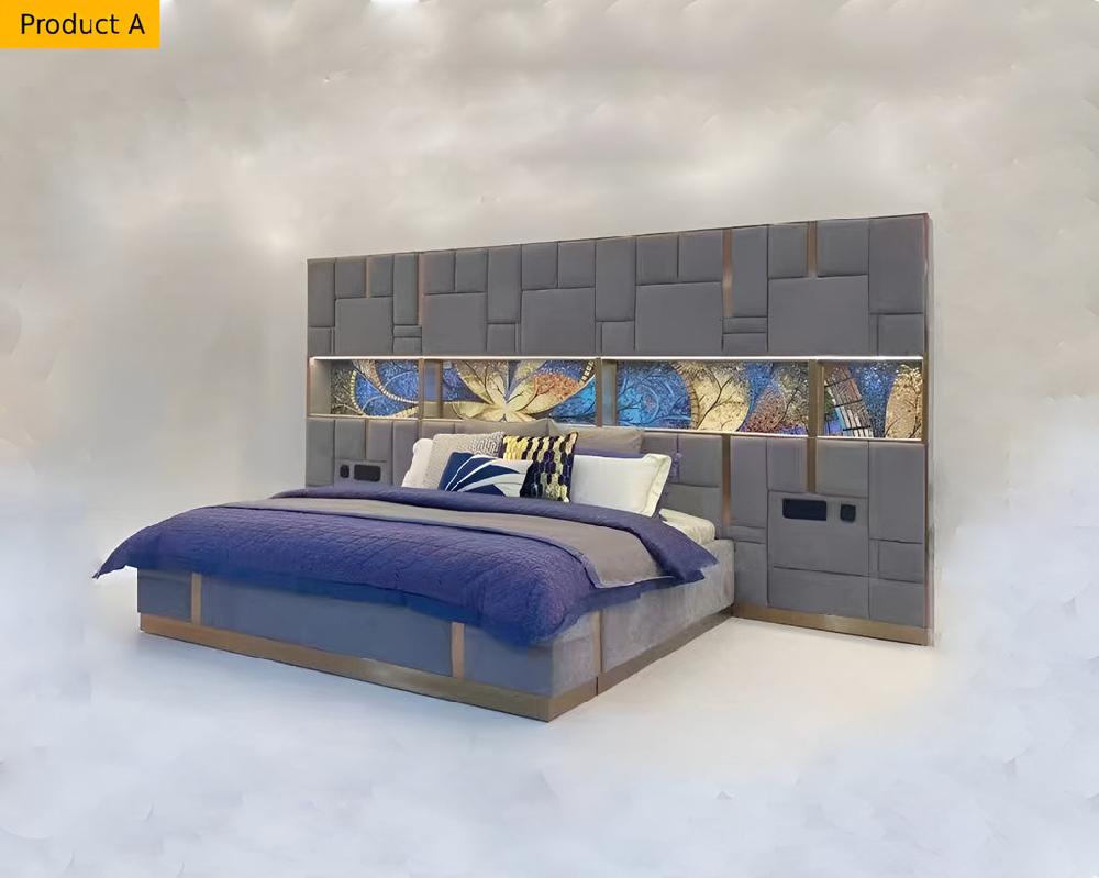 Lixra Splendid Design Rectangular Leather Bed