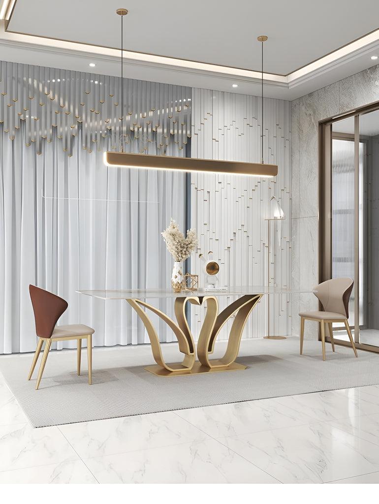 Lixra Splendid Marble-Top Dining Table Set