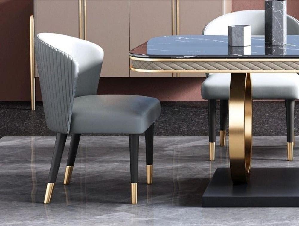 Lixra Splendid Steel Construct Marble Dining Table