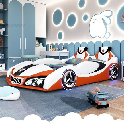 lixra Sporty Car-Shaped Children's Bed