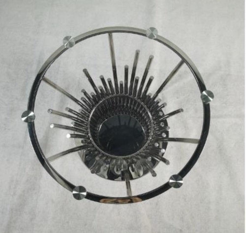 Lixra Stainless Steel Construct Glass Dining Table