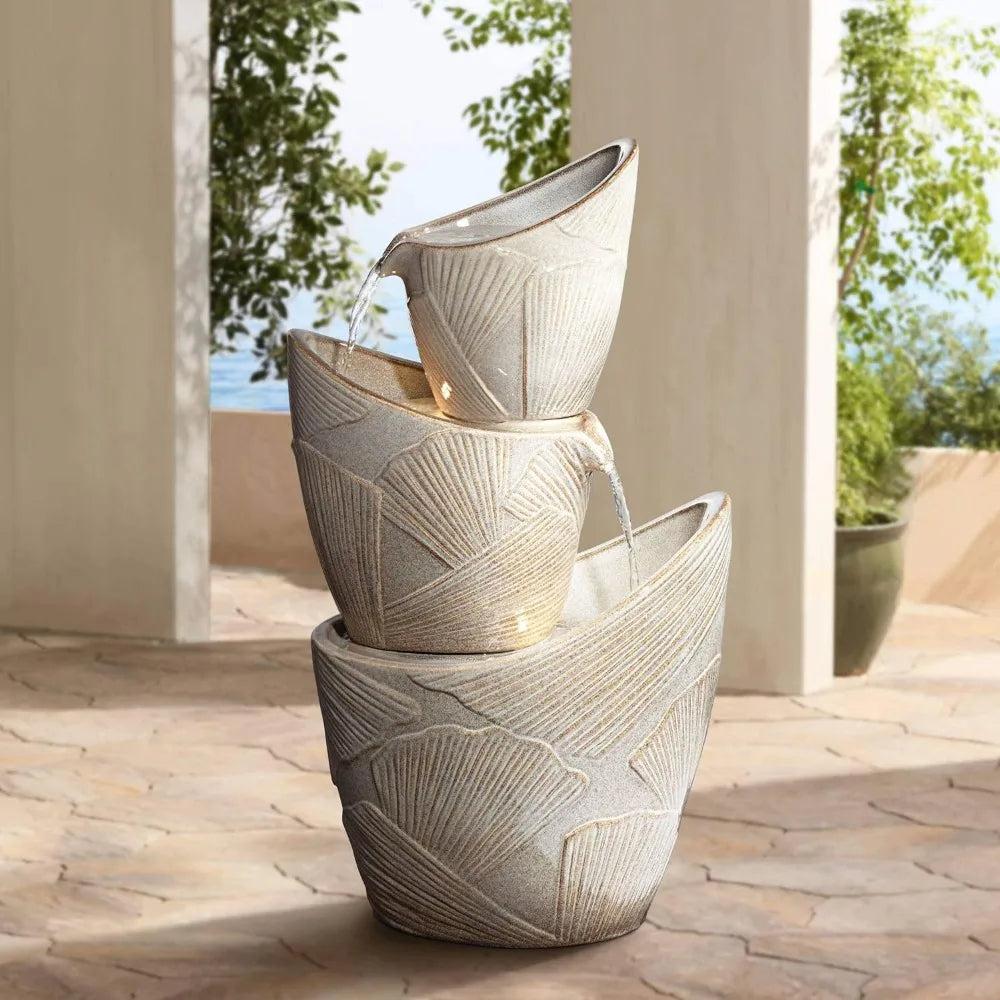 Lixra Stone Finish Garden Indoor Fountain With LED