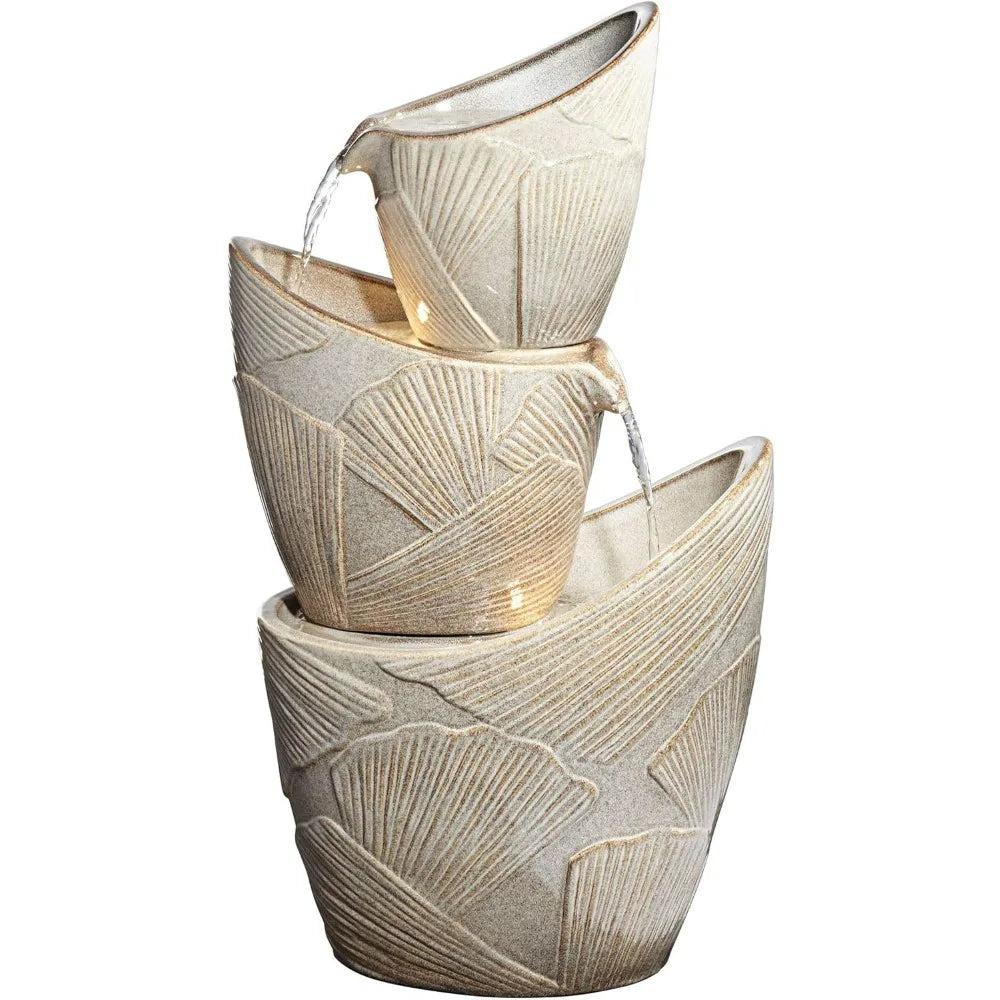Lixra Stone Finish Garden Indoor Fountain With LED