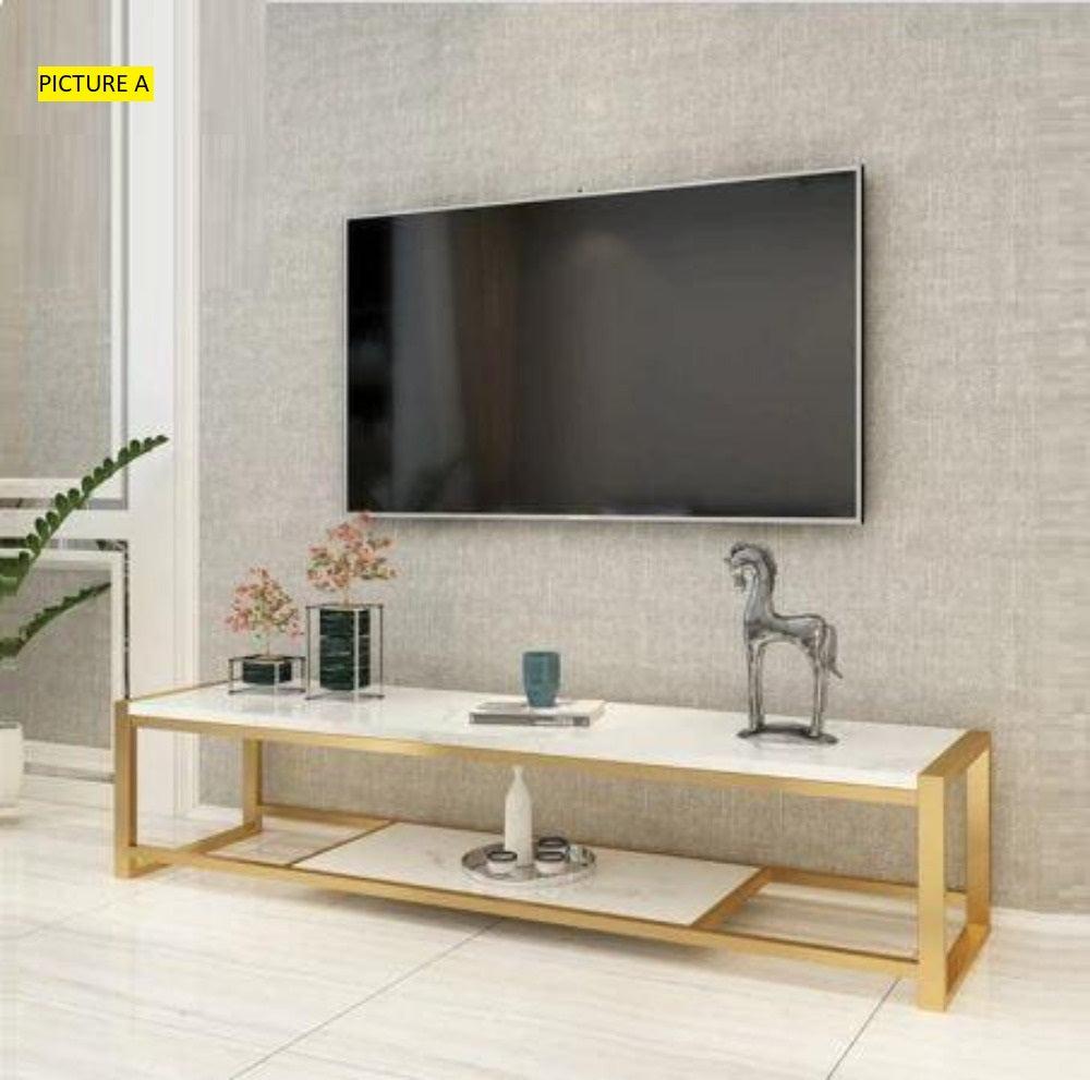 Lixra Storage Efficient Luxurious Marble TV Stand
