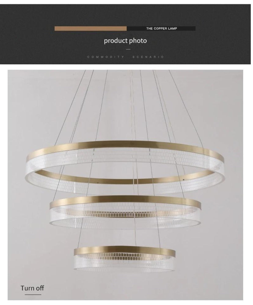 Lixra Stylish Acrylic 3-Rings Pendant Light