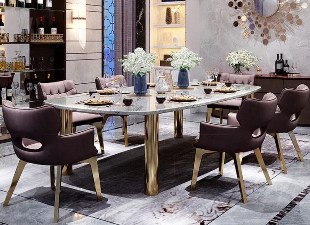 Lixra Stylish Designed Marble Dining Table Set