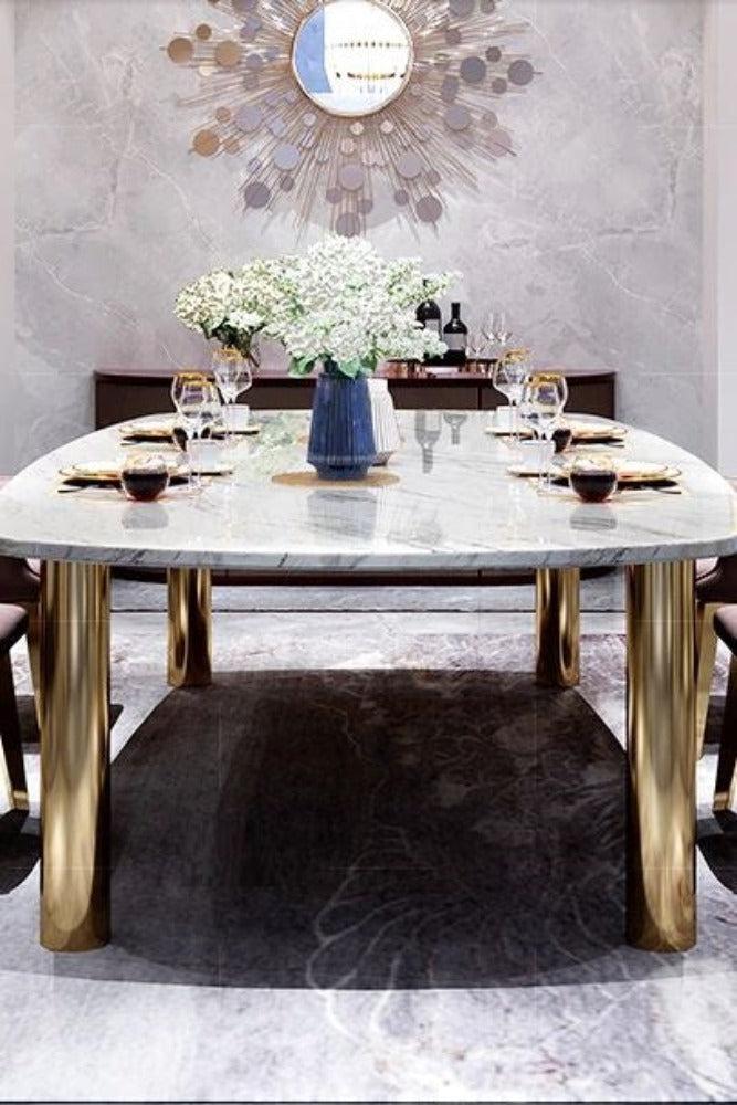 Lixra Stylish Designed Marble Dining Table Set