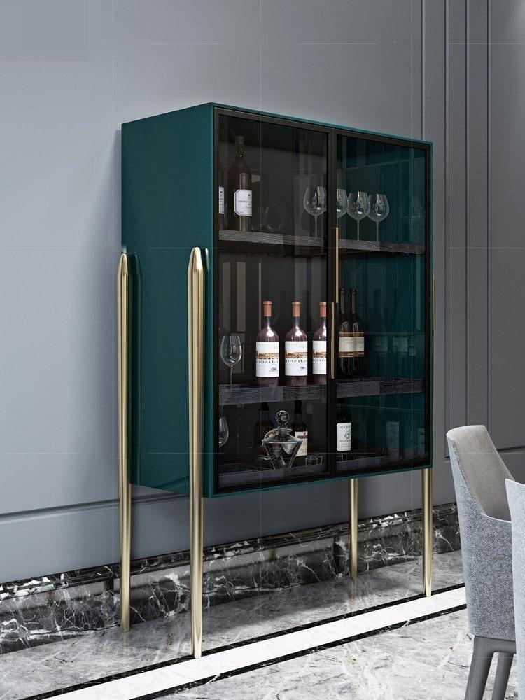 Lixra Stylish Drinks Cabinet With Glass Door