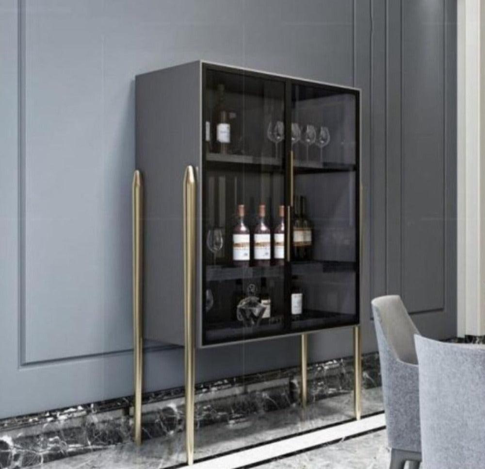 Lixra Stylish Drinks Cabinet With Glass Door