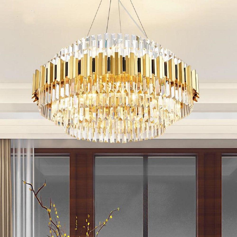 Lixra Stylish Golden Chandelier For Living Room