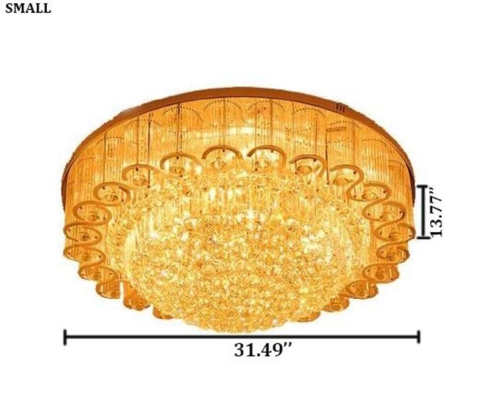 lixra Stylish Golden Crystal LED Chandelier