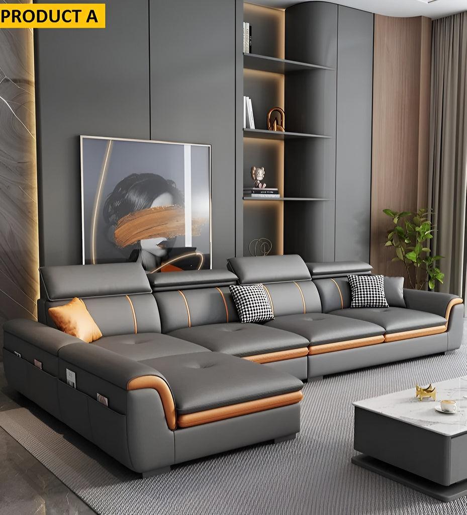 Lixra Stylish Leather Sectional Sofa