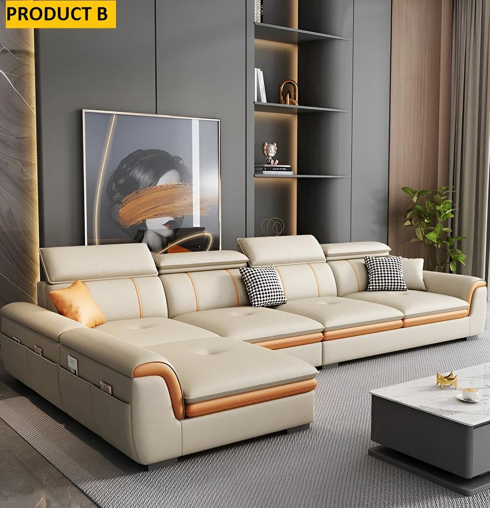 Lixra Stylish Leather Sectional Sofa
