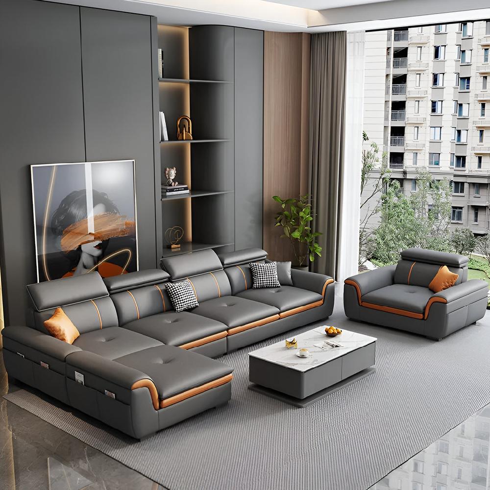 lixra Stylish Leather Sectional Sofa