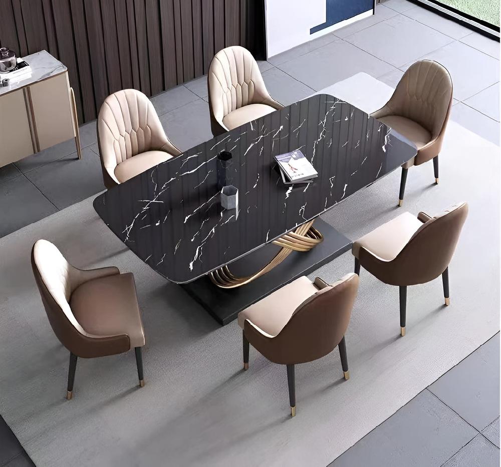 lixra Stylish Marble Dining Table Set with Chairs