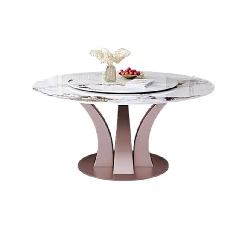Lixra Stylish Round Marble-Top Dining Table