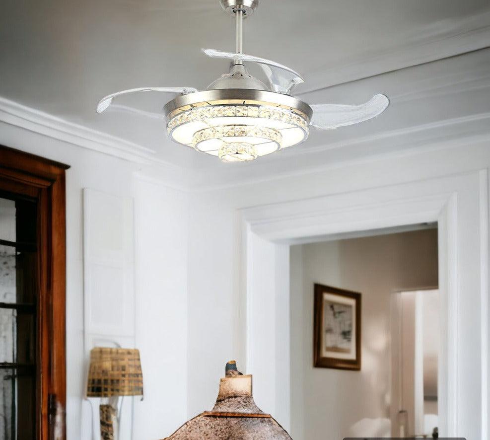 Lixra Sumptuous Design Crystal Chandelier With Fan