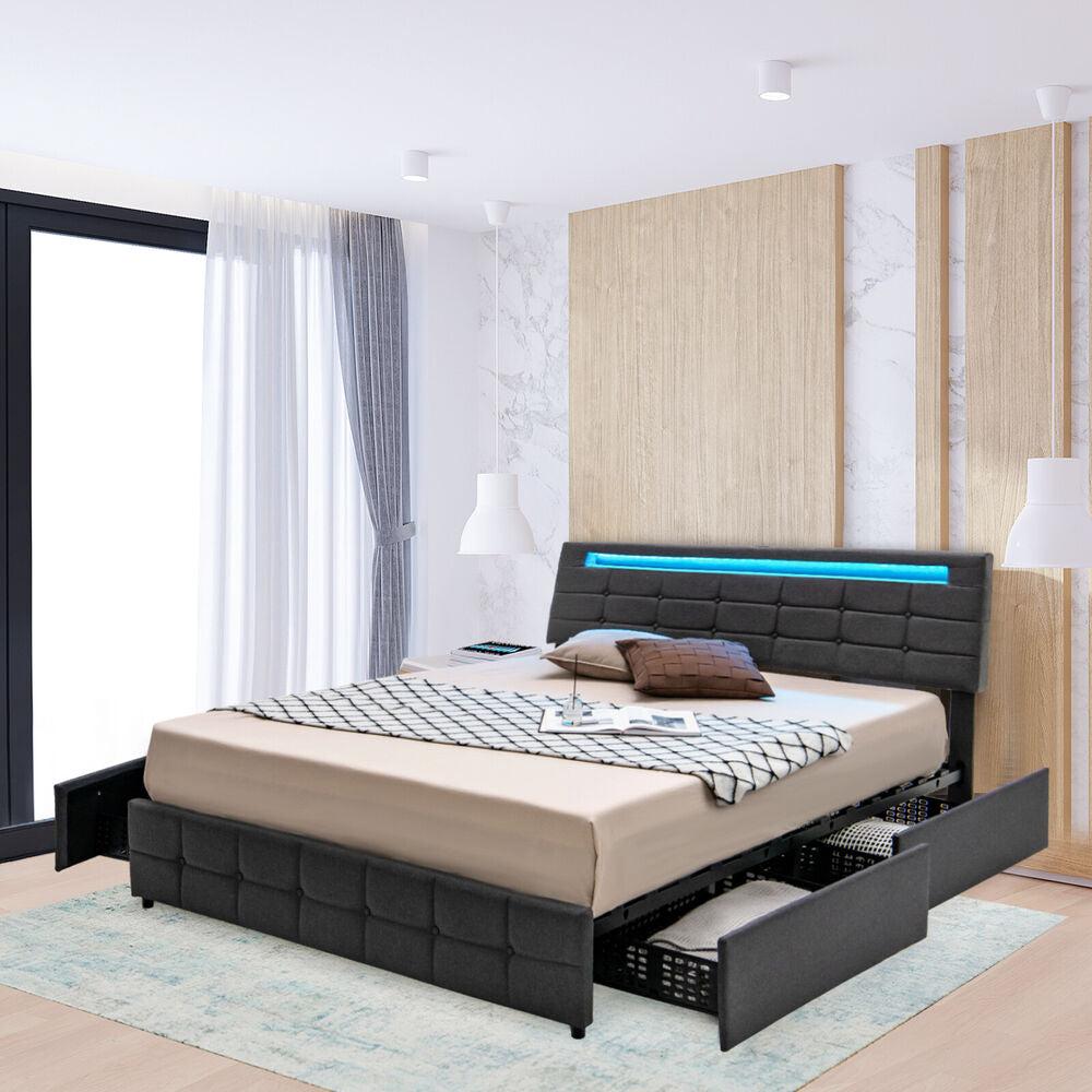 Lixra Sumptuous Queen Size Bed With LED