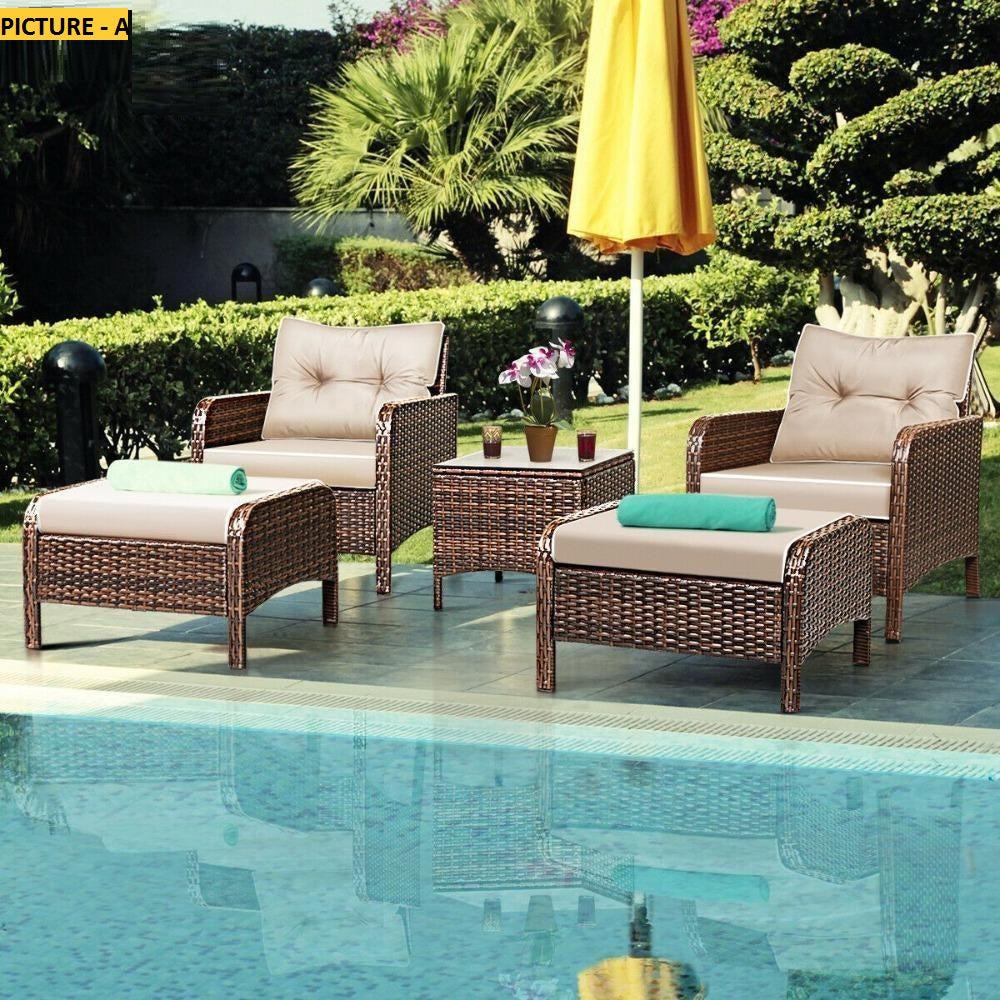 Lixra Tempered Glass Outdoor Rattan Sofa Set