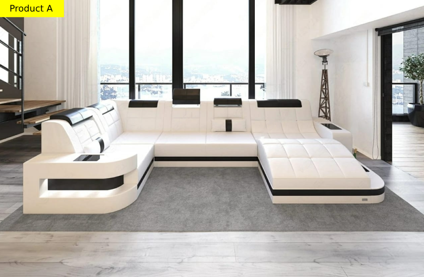 lixra The Luxe Lounge Leather Sectional Sofa