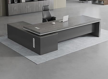 Lixra The Ultimate L-Shaped Grey Wooden Desk