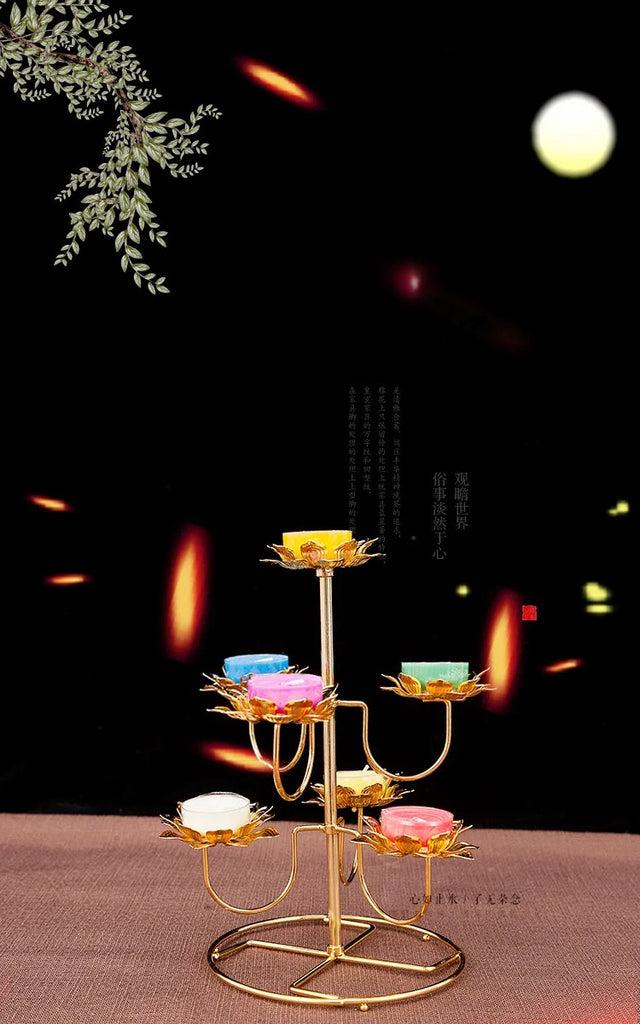 Lixra Traditional Gold-Plated Alloy Candle Holder