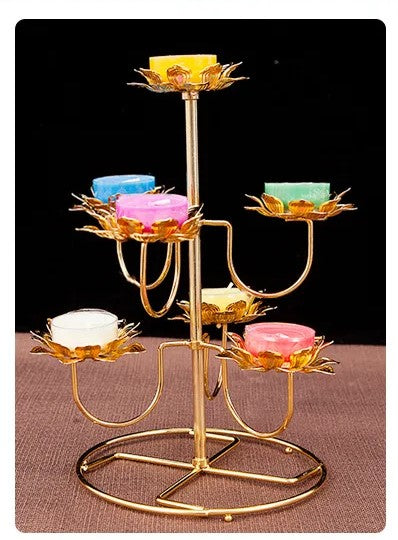 Lixra Traditional Gold-Plated Alloy Candle Holder