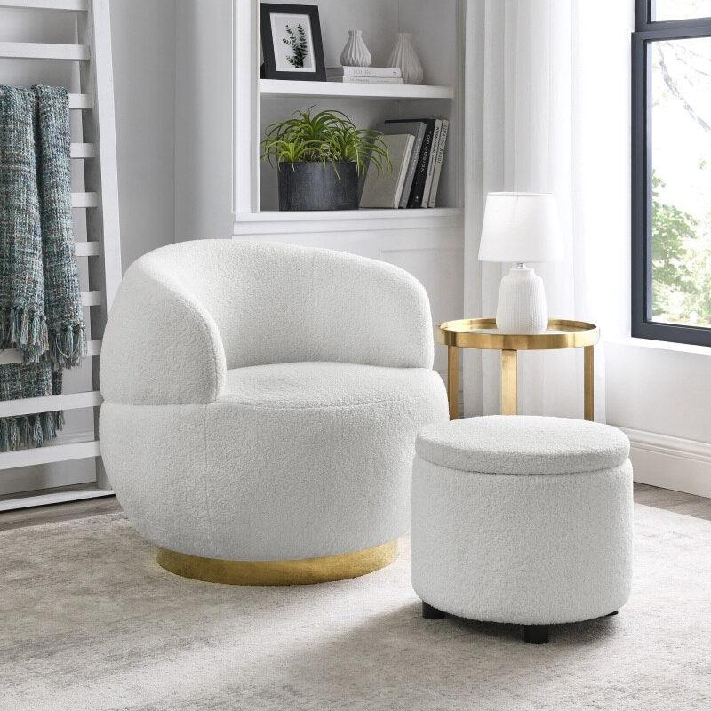 lixra Trendy Fabric Accent Chair with Ottoman