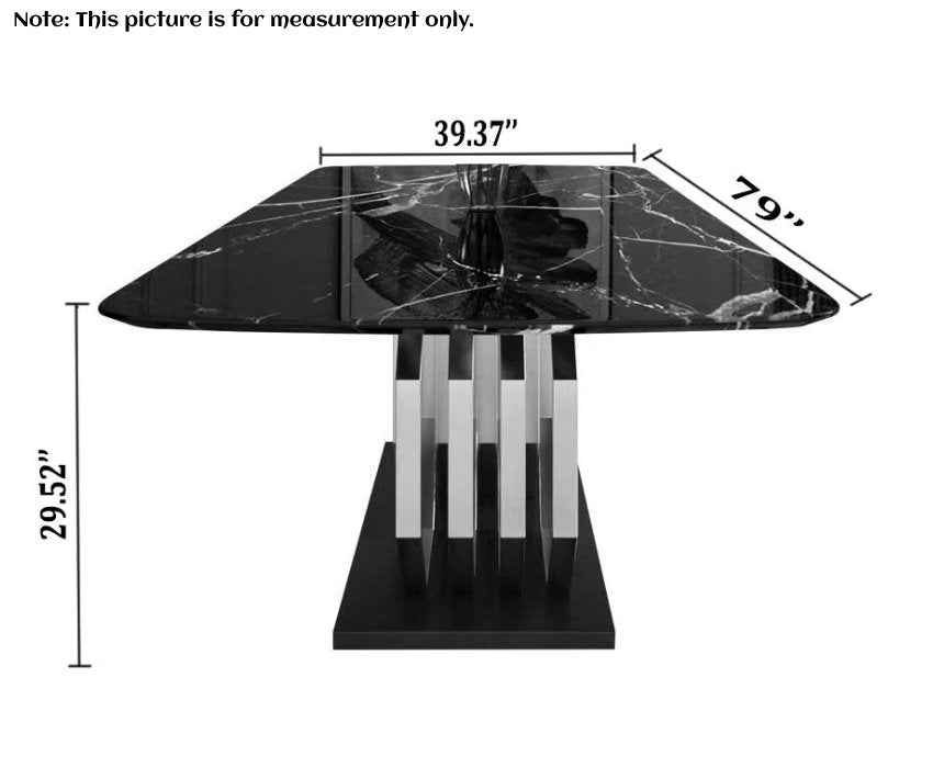 Lixra Trendy Finish Marble-Top Dining Table Set