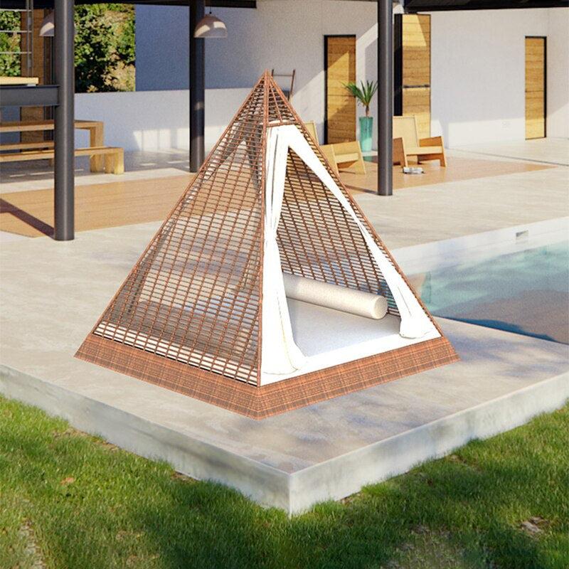 Lixra Triangular Shaped Rattan Outdoor Daybed Sofa