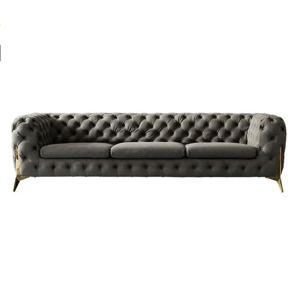lixra Tufted Designed 3-Seater Fabric Sofa