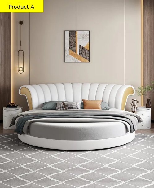 Lixra Tufted Leather Modern Round Bed