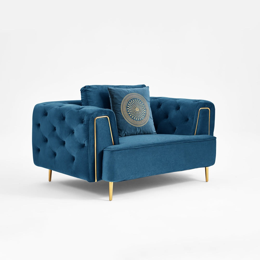 Lixra Tufted Style 3-Pcs Fabric Sofa Set