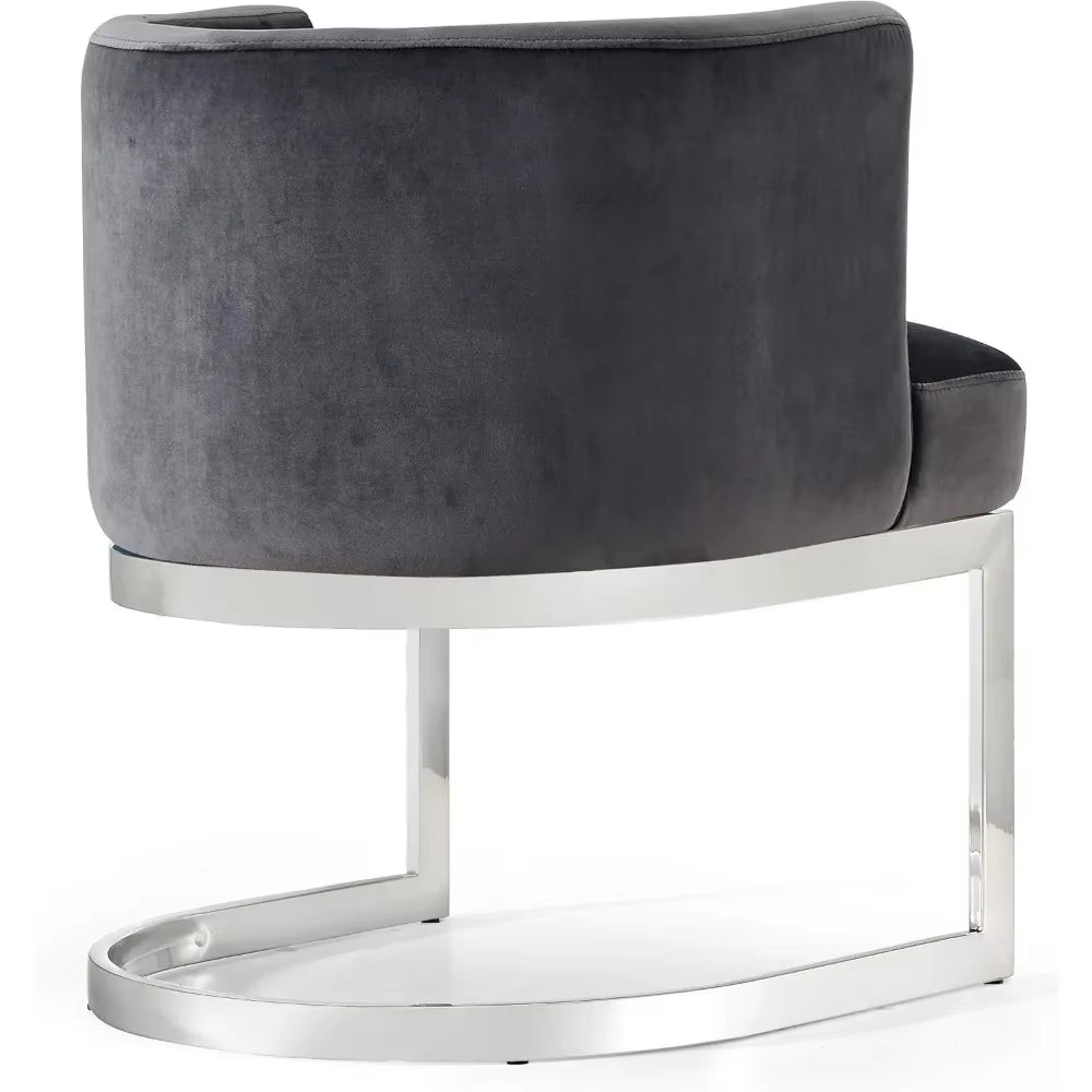 Lixra U-Shaped Velvet Fabric Dining Chair