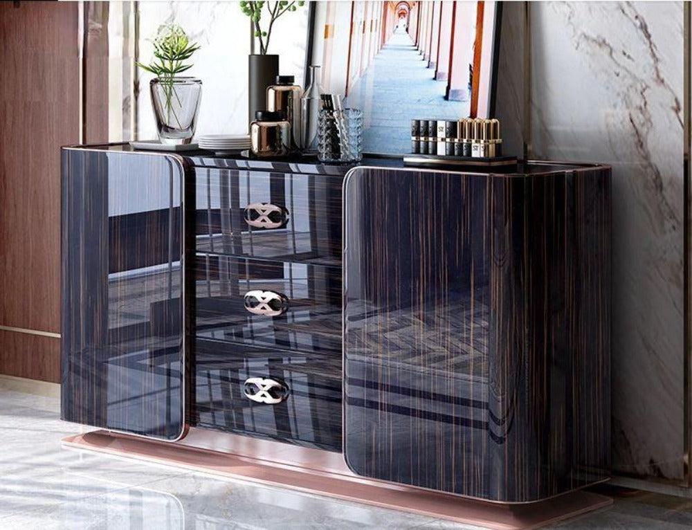 Lixra Ultimate Designed Wooden Black Buffet Table