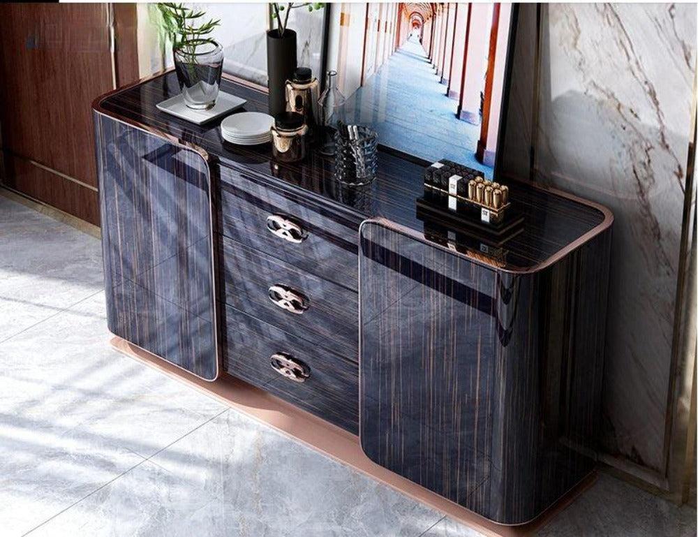 Lixra Ultimate Designed Wooden Black Buffet Table