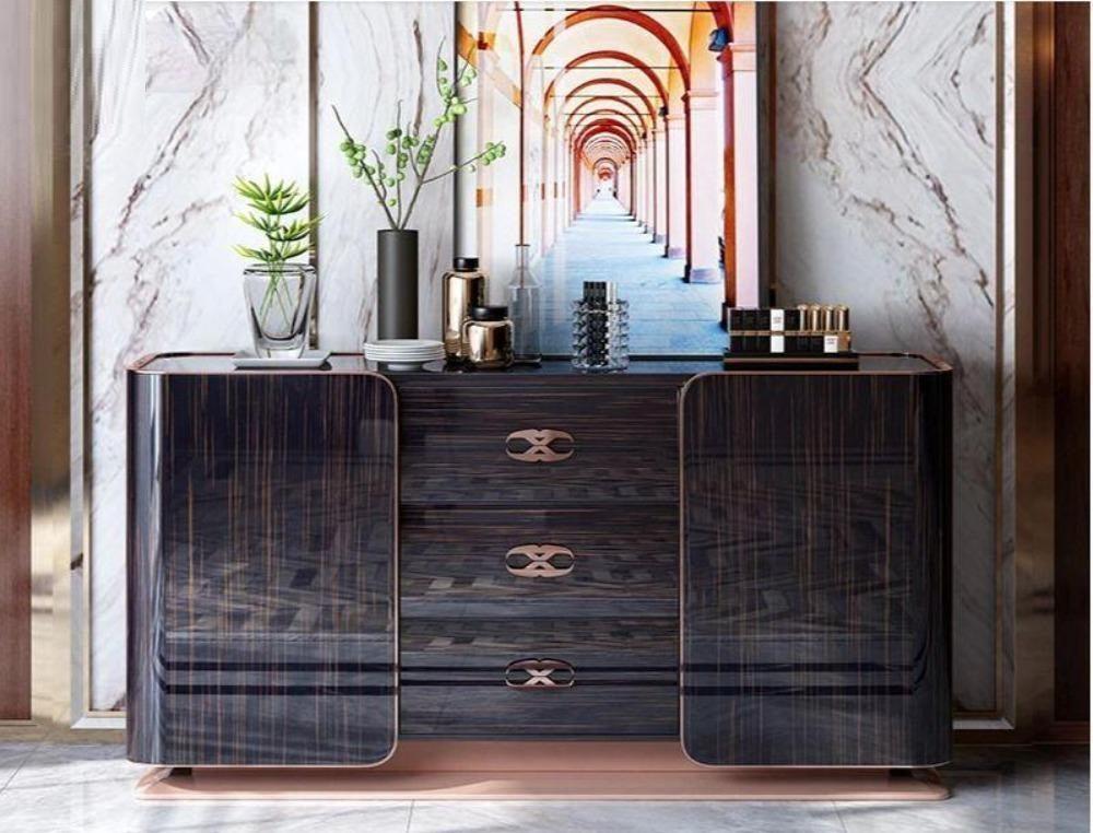 lixra Ultimate Designed Wooden Black Buffet Table