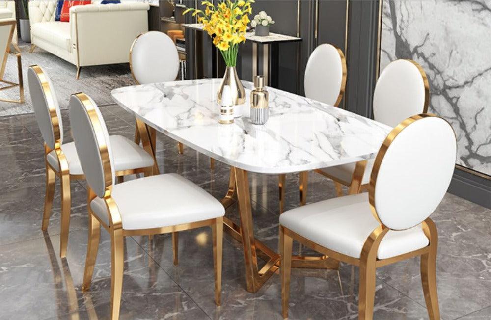lixra Ultimate Desire Marble Dining Table Set