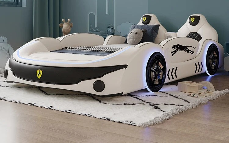 Lixra Ultimate Luxurious Leather Kid's Car Bed